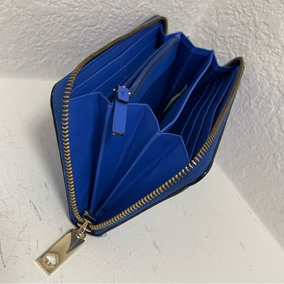 Kate Spade ♠️ New York Continental Zip-Around Royal Blue Wallet - Picture 9 of 11